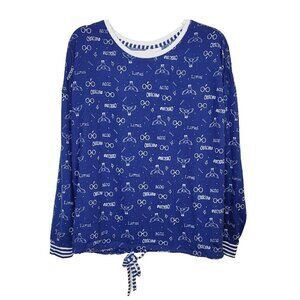 The Wizarding World Of Harry Potter Sz Medium Pajama Top Navy Blue Licensed Soft